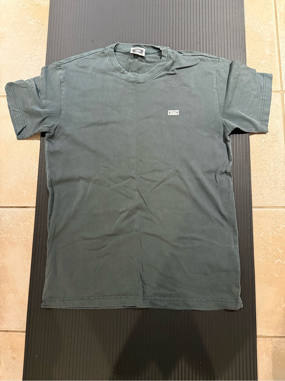 Kith Short Sleeve Crewneck Tee in Washed Slate Green